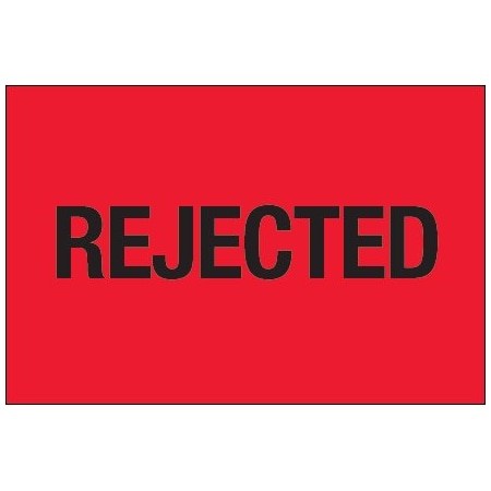 Bsc Preferred 1 1/4 x 2'' - ''Rejected'' Fluorescent Red Labels BUY00021188